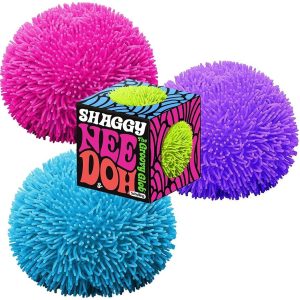 NeeDoh Shaggy Ball ?C Neon Squishy ?C 3 Pack